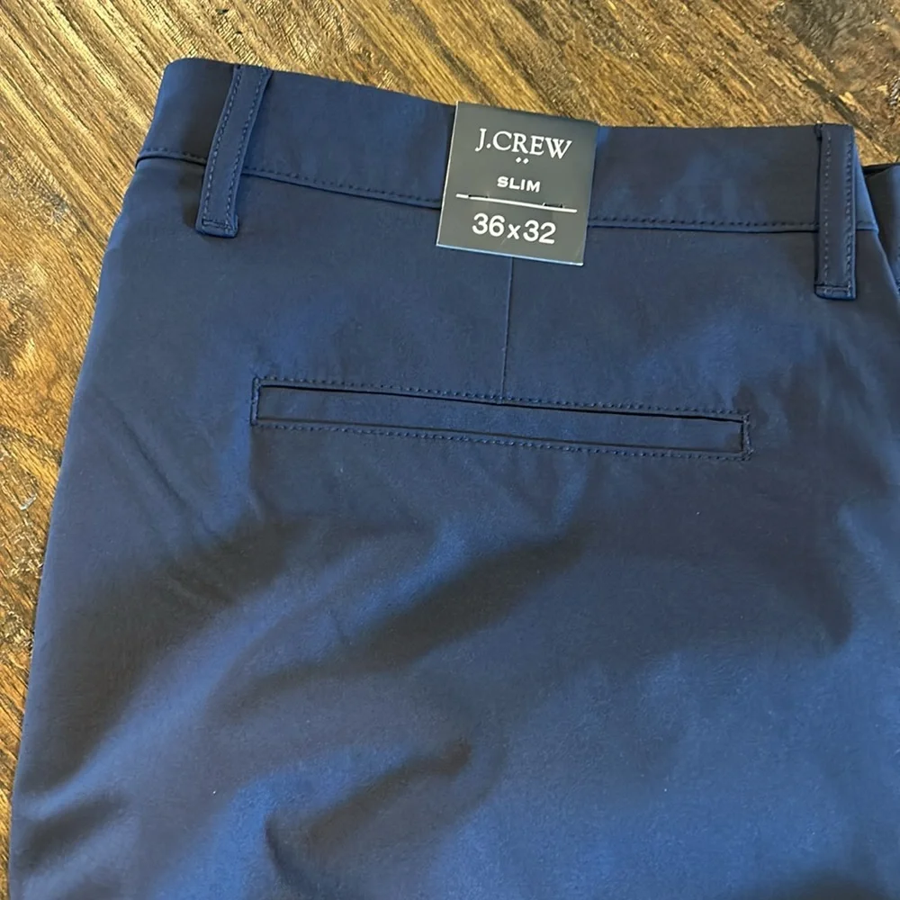 BNWT J Crew Slim Tech Pants in Navy Blue 36x32 - Picture 2 of 7